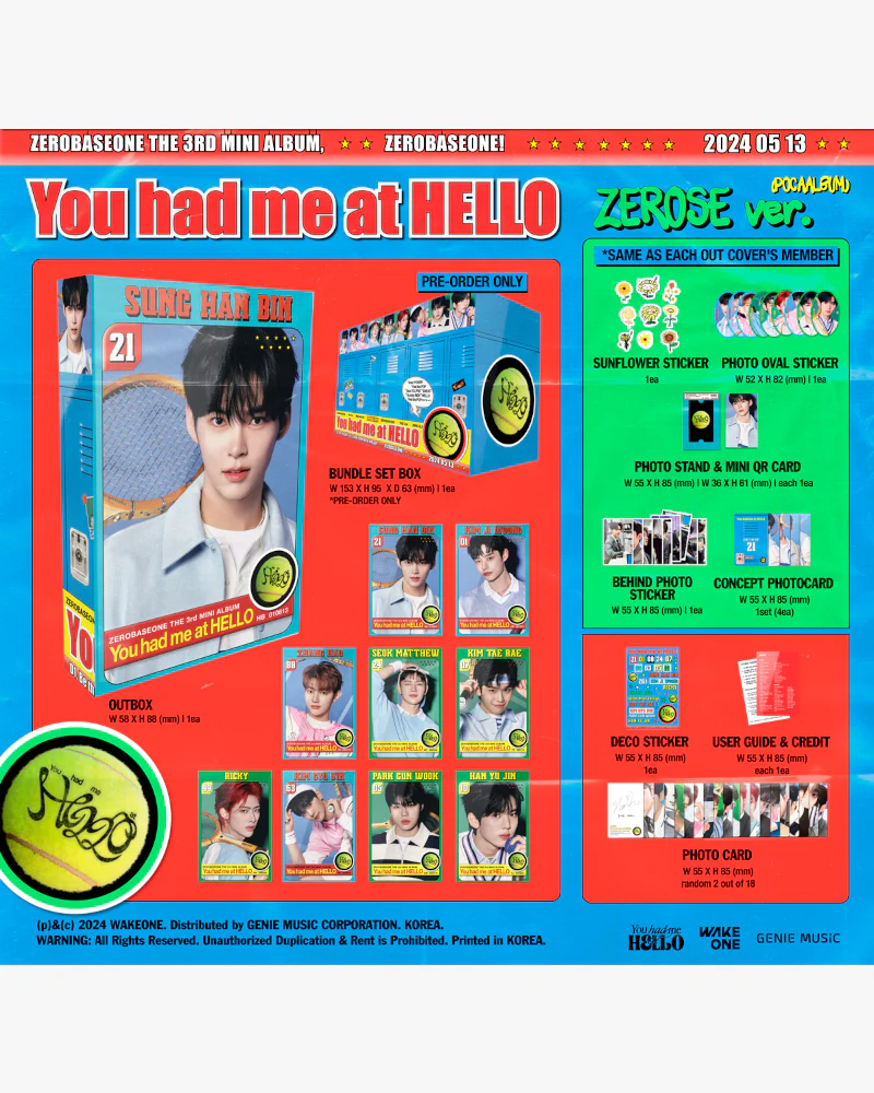 ZEROBASEONE - 3RD MINI ALBUM [You had me at HELLO] (ZEROSE Ver.) (9 Versions) - Image 2